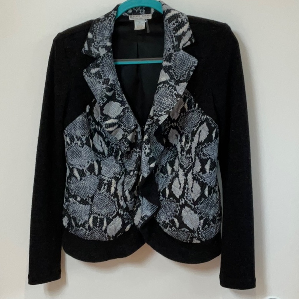 Alberto Makali navy snakeprint blazer, size small